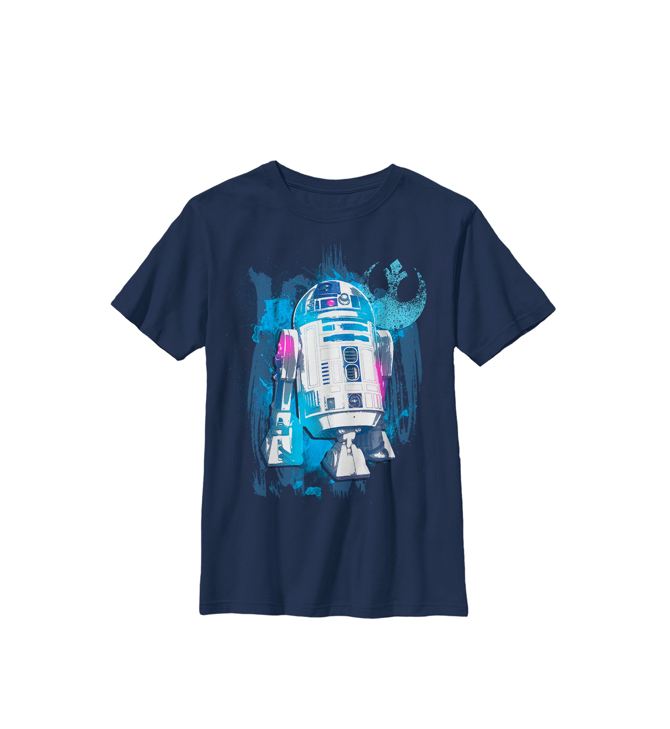 R2-D2 Paint Splatter Rebel Logo B1 Crew Graphic T-Shirt