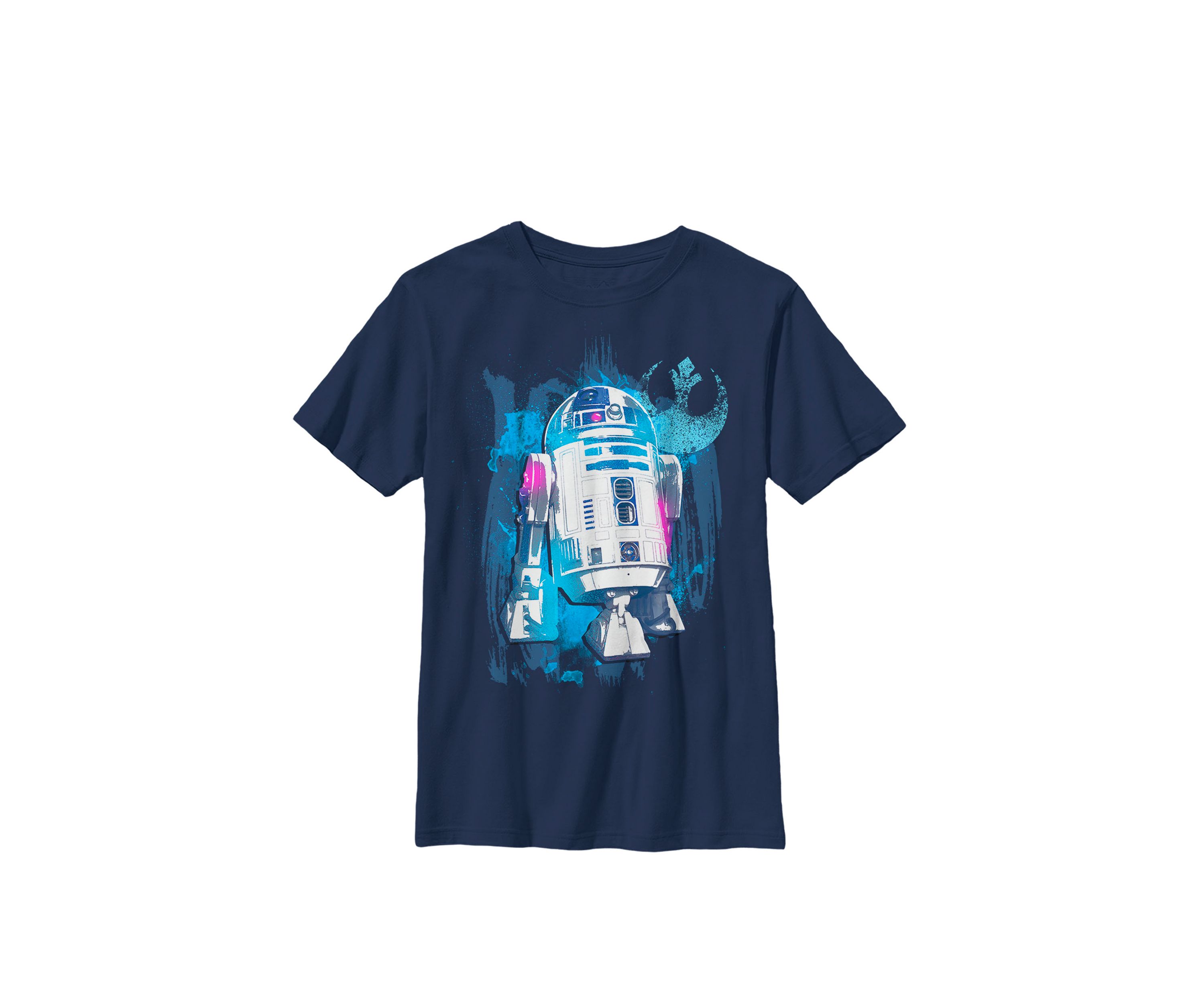 R2-D2 Paint Splatter Rebel Logo B1 Crew Graphic T-Shirt