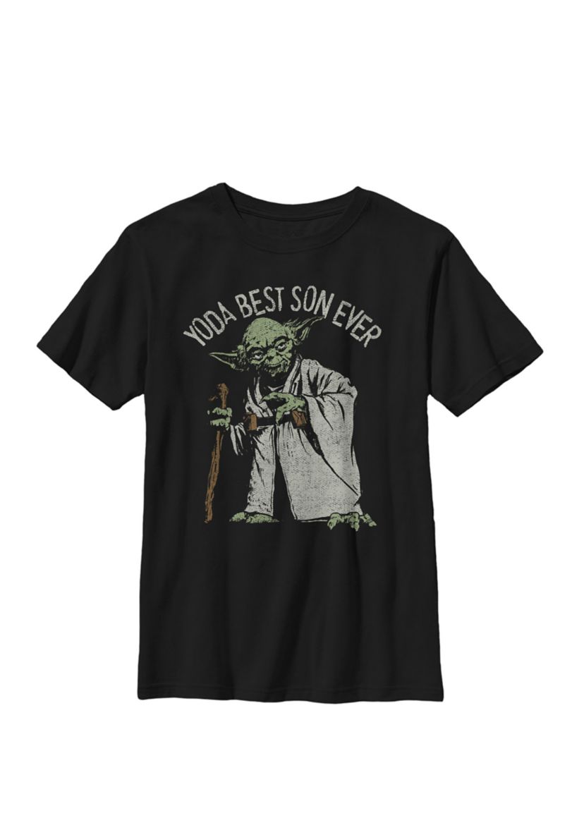 Yoda The Best Son Ever Portrait Crew Graphic T-Shirt