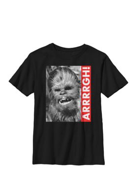 Star Wars Boys 8-20 Wookiee Rebel Yell Crew Graphic T-Shirt, Black, XSmall
