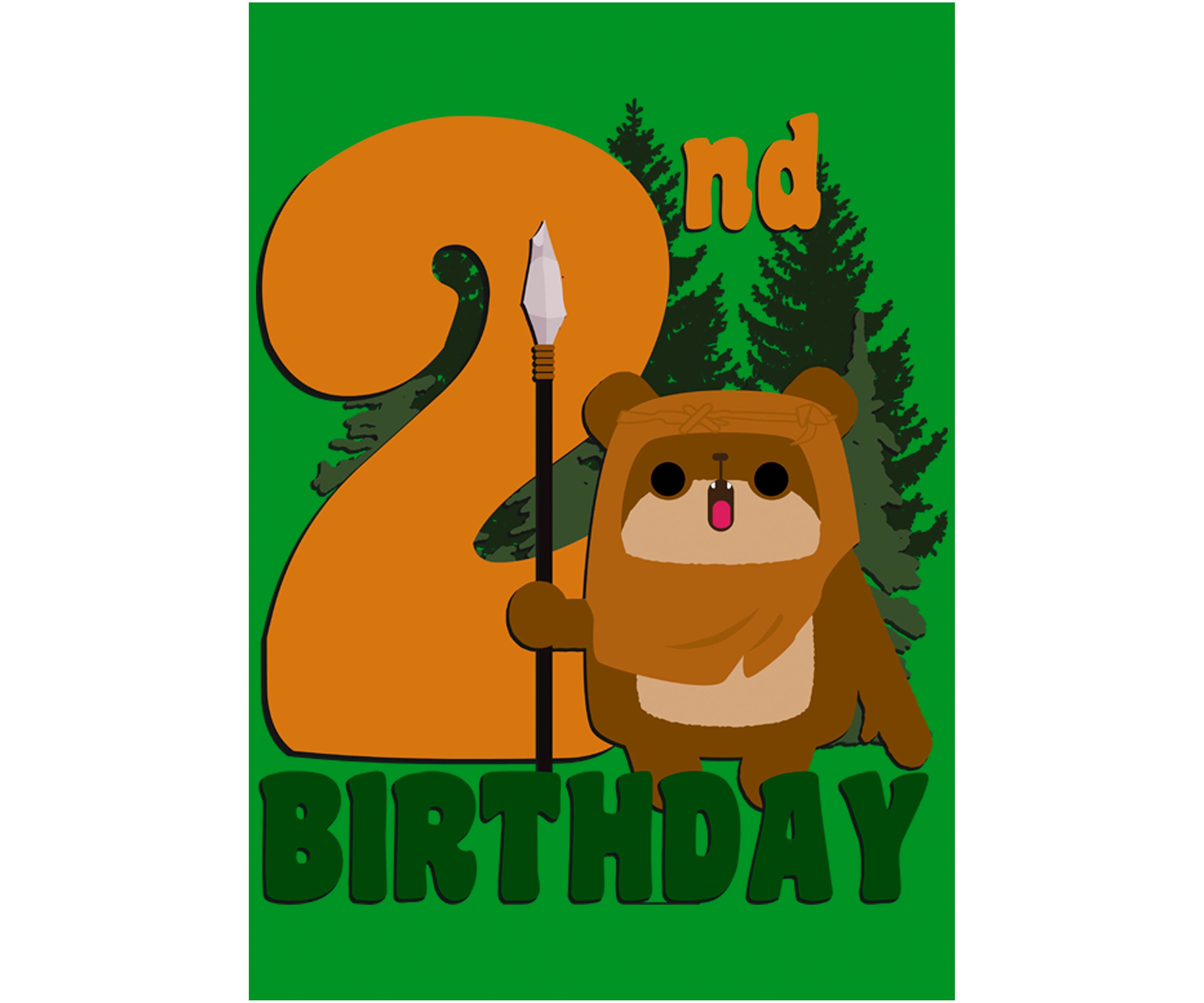 Boys 4-7  2nd Ewok Birthday Graphic Top