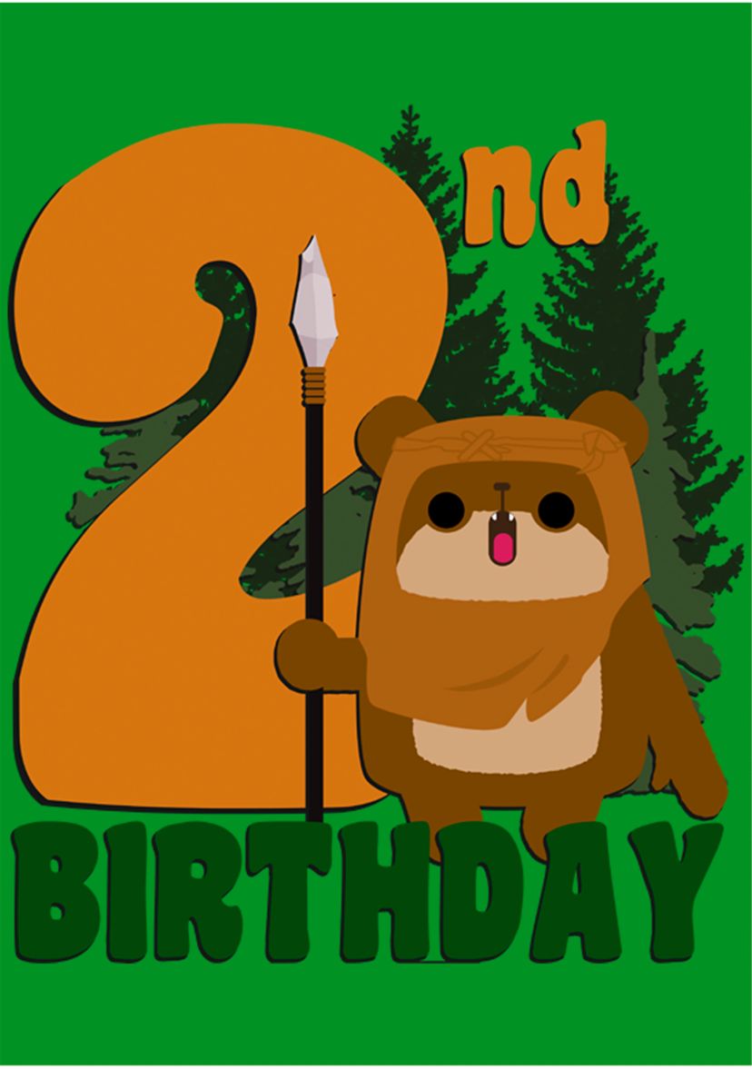 Boys 4-7  2nd Ewok Birthday Graphic Top
