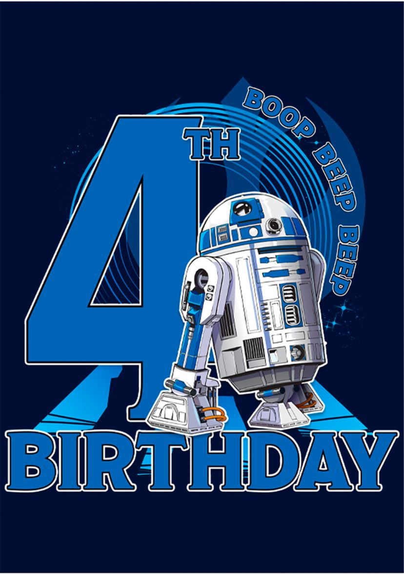 Boys 4-7  4th Birthday With R2D2 Graphic Top