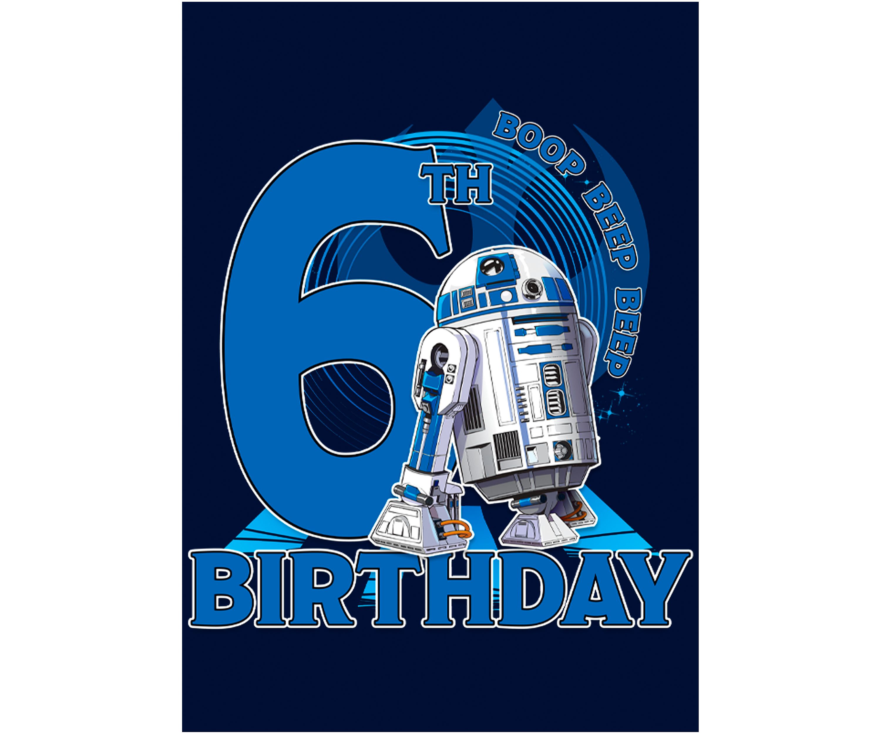 Boys 4-7  6th Birthday With R2D2 Graphic Top