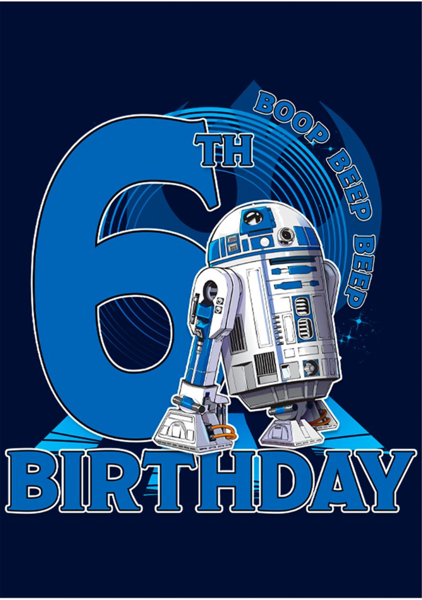 Boys 4-7  6th Birthday With R2D2 Graphic Top