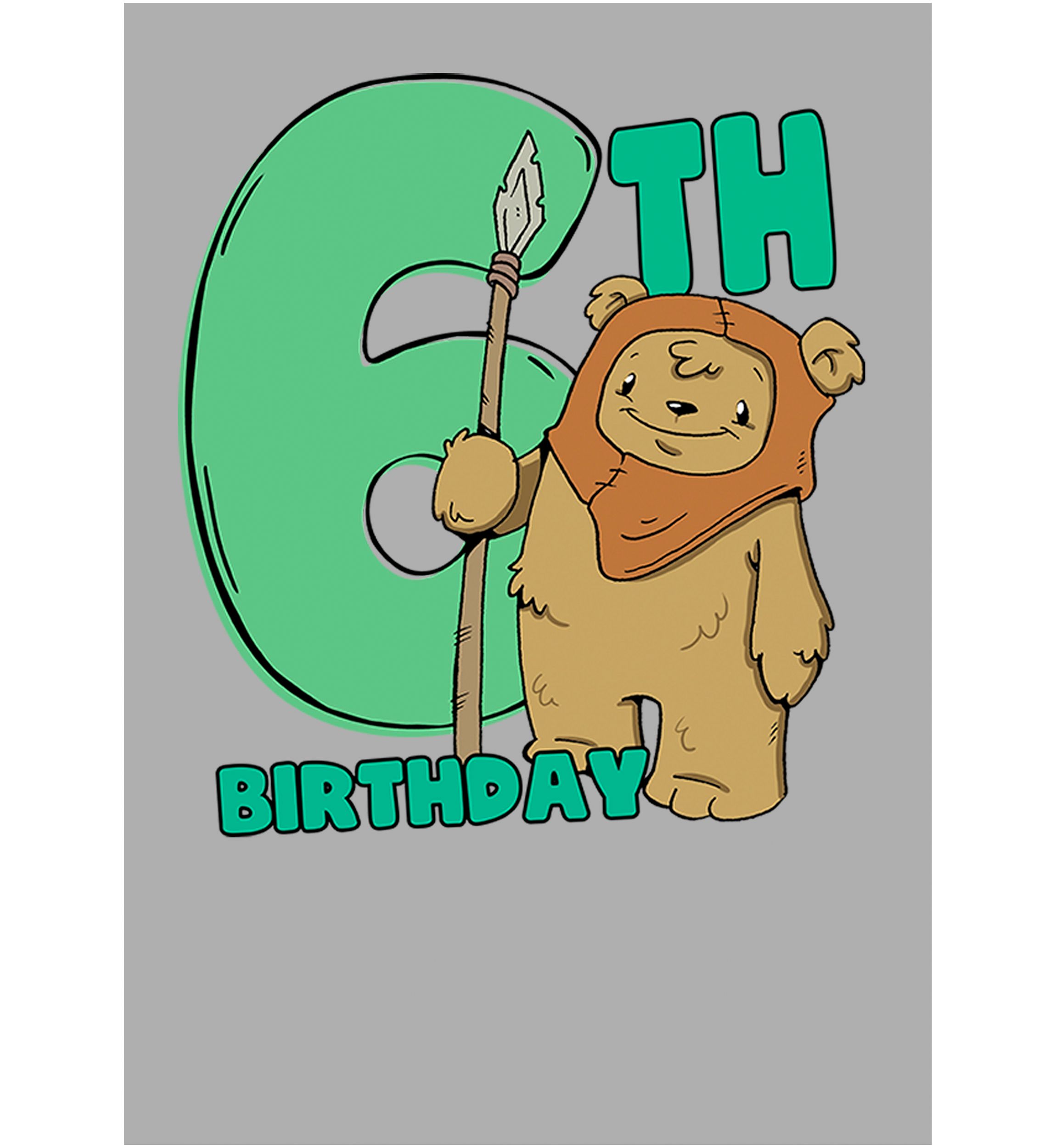Boys 4-7  Cute Ewok Six Graphic Top