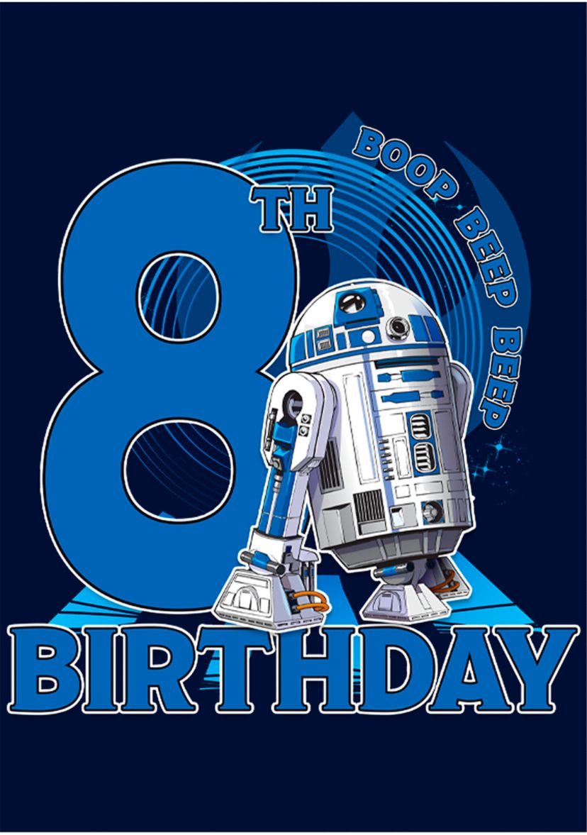 Boys 4-7  8th Birthday With R2D2 Graphic Top