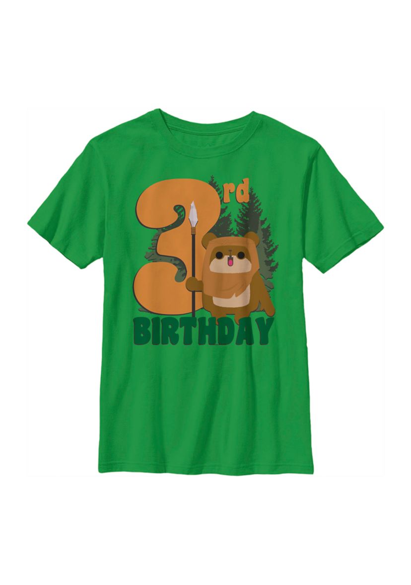 Boys 4-7  3rd Ewok Birthday Graphic Top