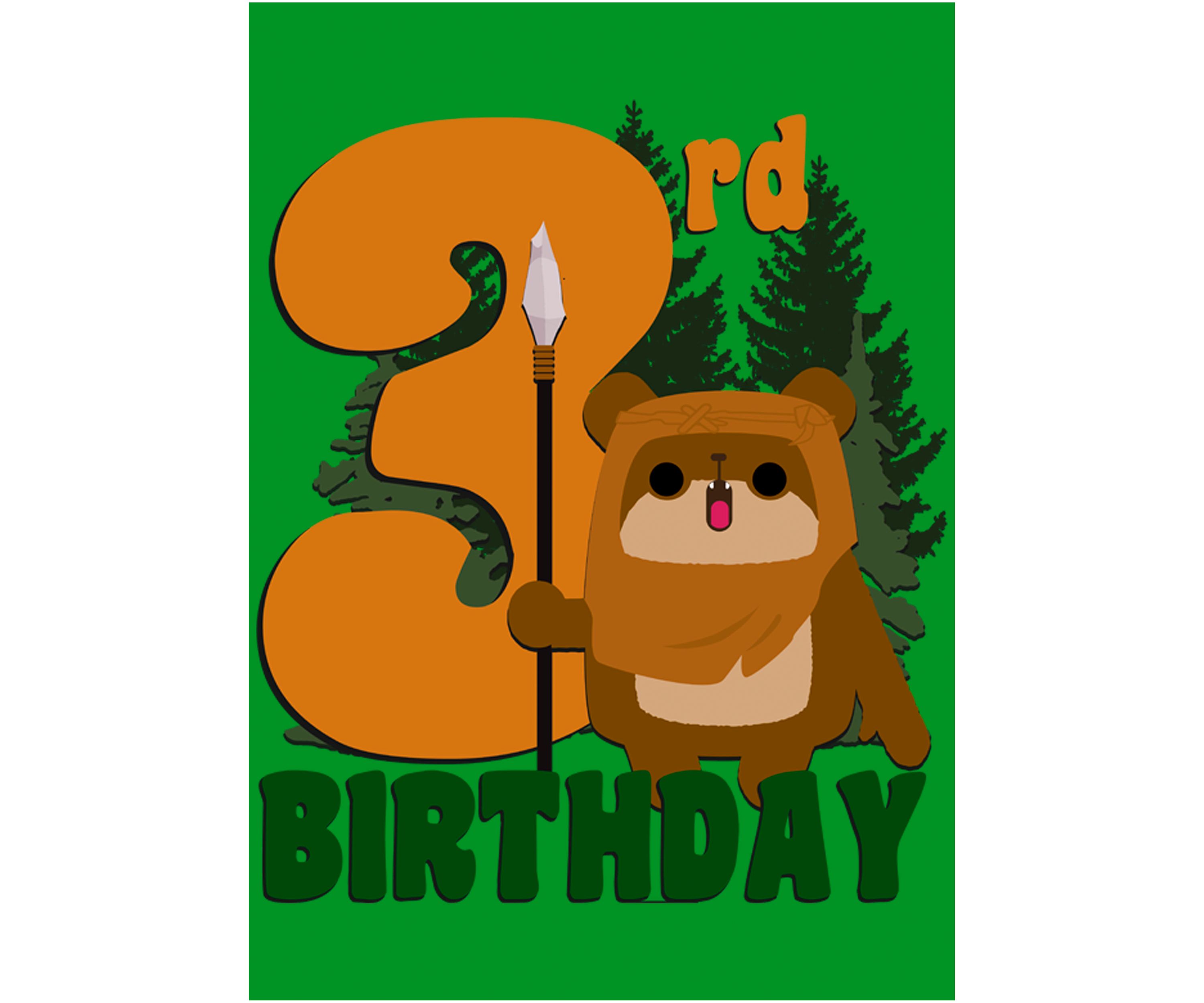Boys 4-7  3rd Ewok Birthday Graphic Top