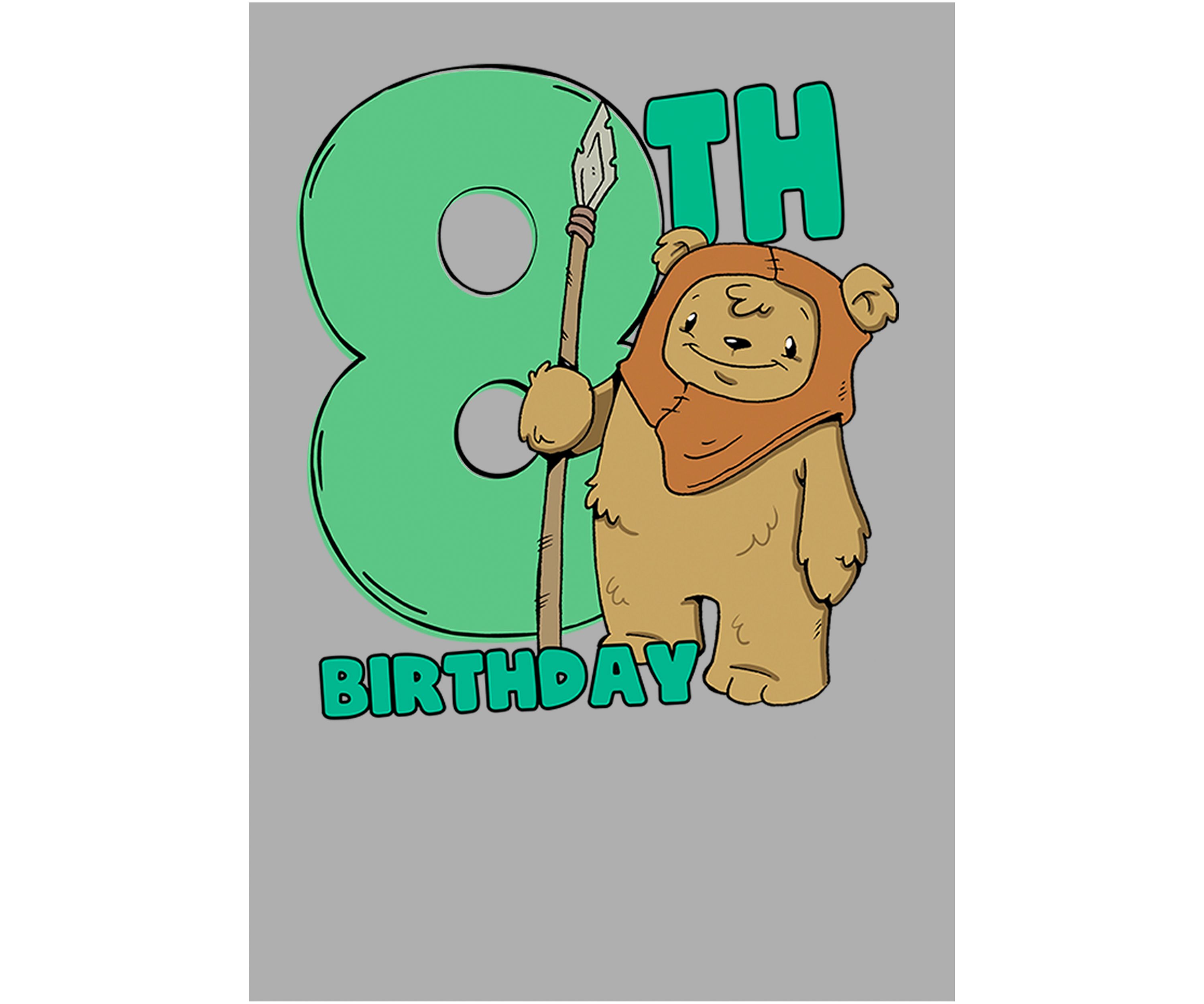 Boys 4-7  Cute Ewok Eight Graphic Top