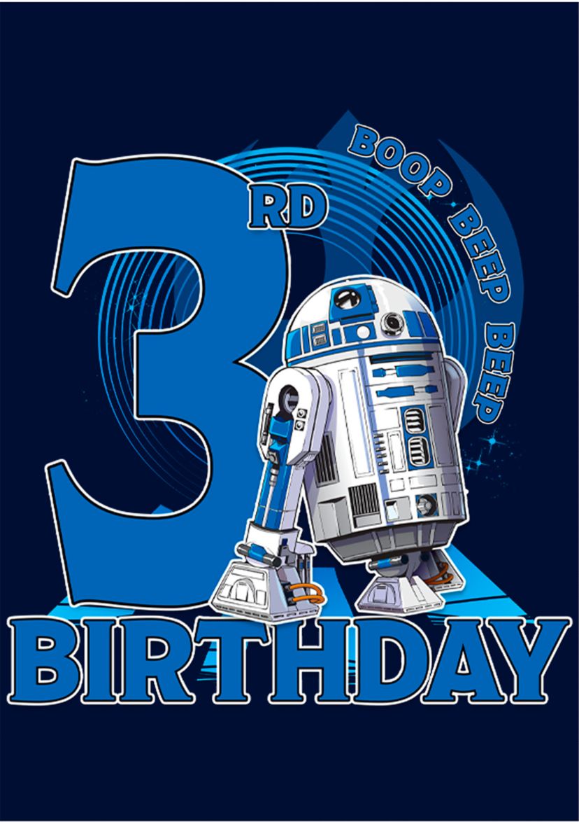 Boys 4-7  3rd Birthday With R2D2 Graphic Top