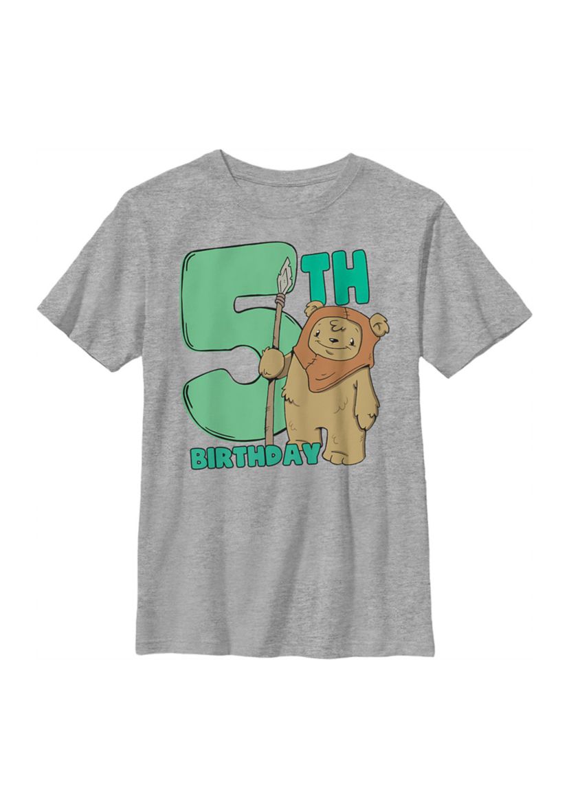 Boys 4-7  Cute Ewok Five Graphic Top