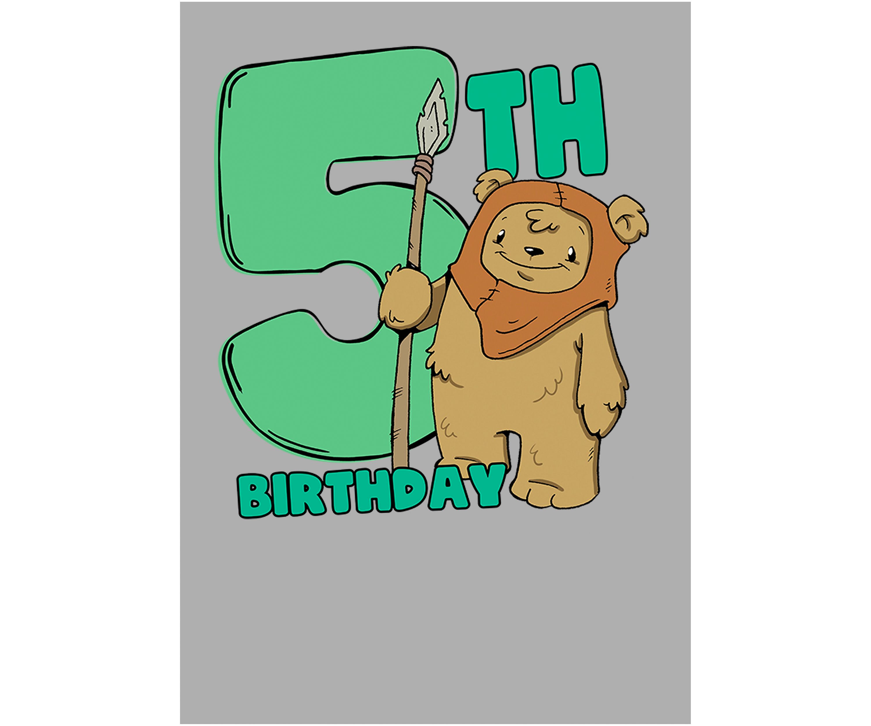 Boys 4-7  Cute Ewok Five Graphic Top