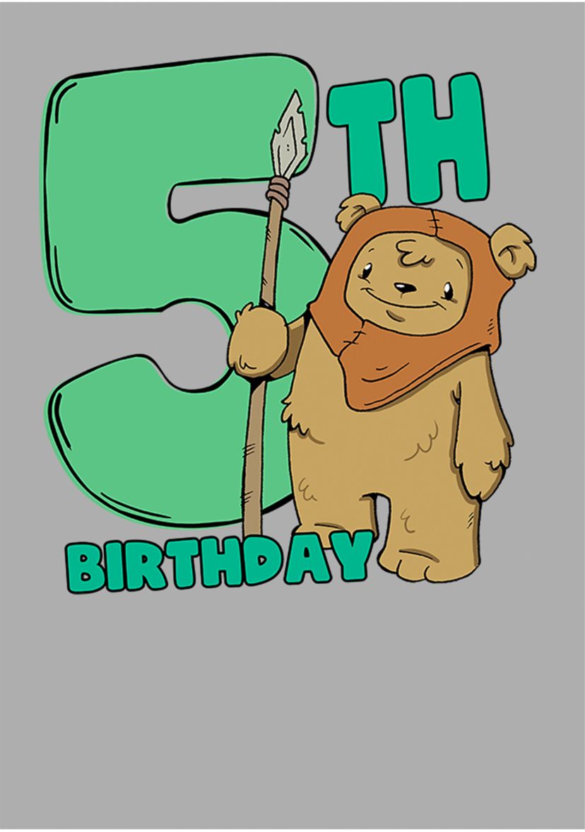Boys 4-7  Cute Ewok Five Graphic Top