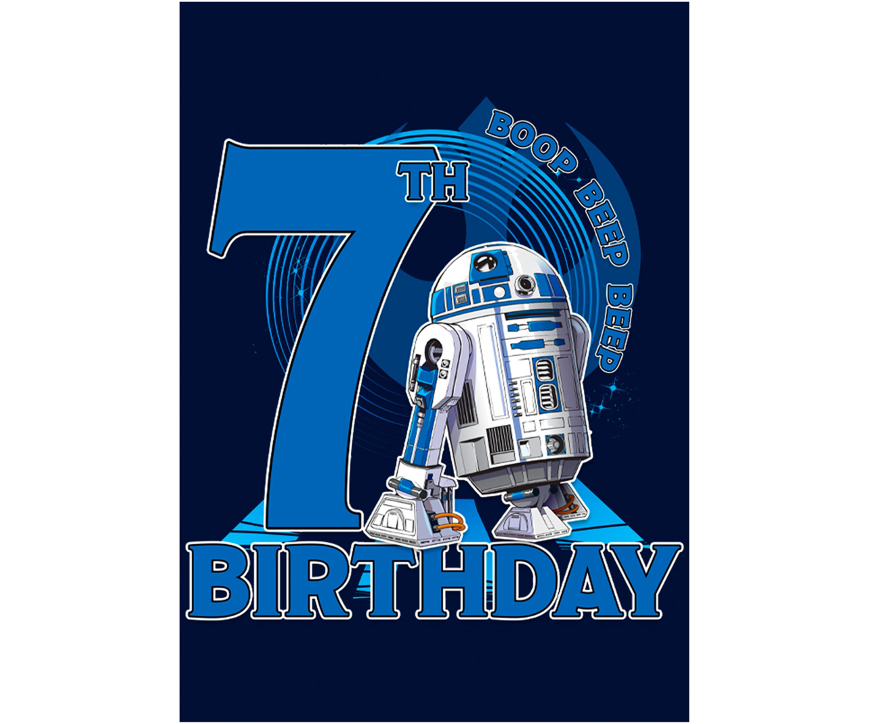 Boys 4-7  7th Birthday With R2D2 Graphic Top