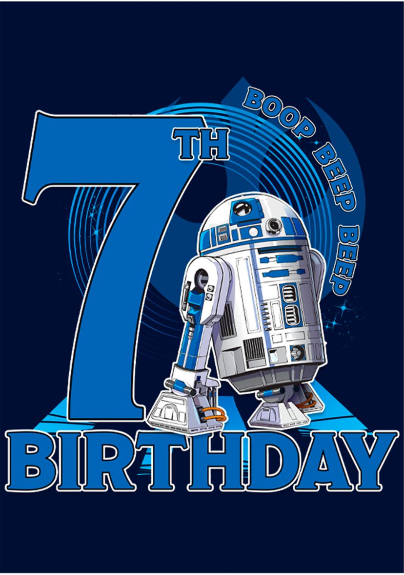 Boys 4-7  7th Birthday With R2D2 Graphic Top