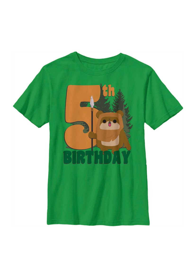 Boys 4-7  5th Ewok Birthday Graphic Top