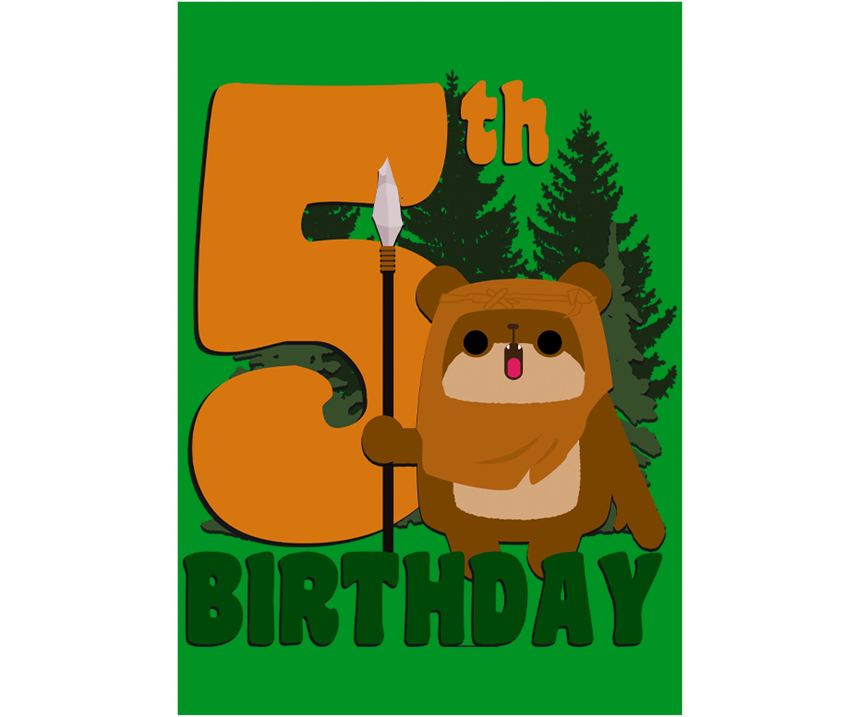 Boys 4-7  5th Ewok Birthday Graphic Top