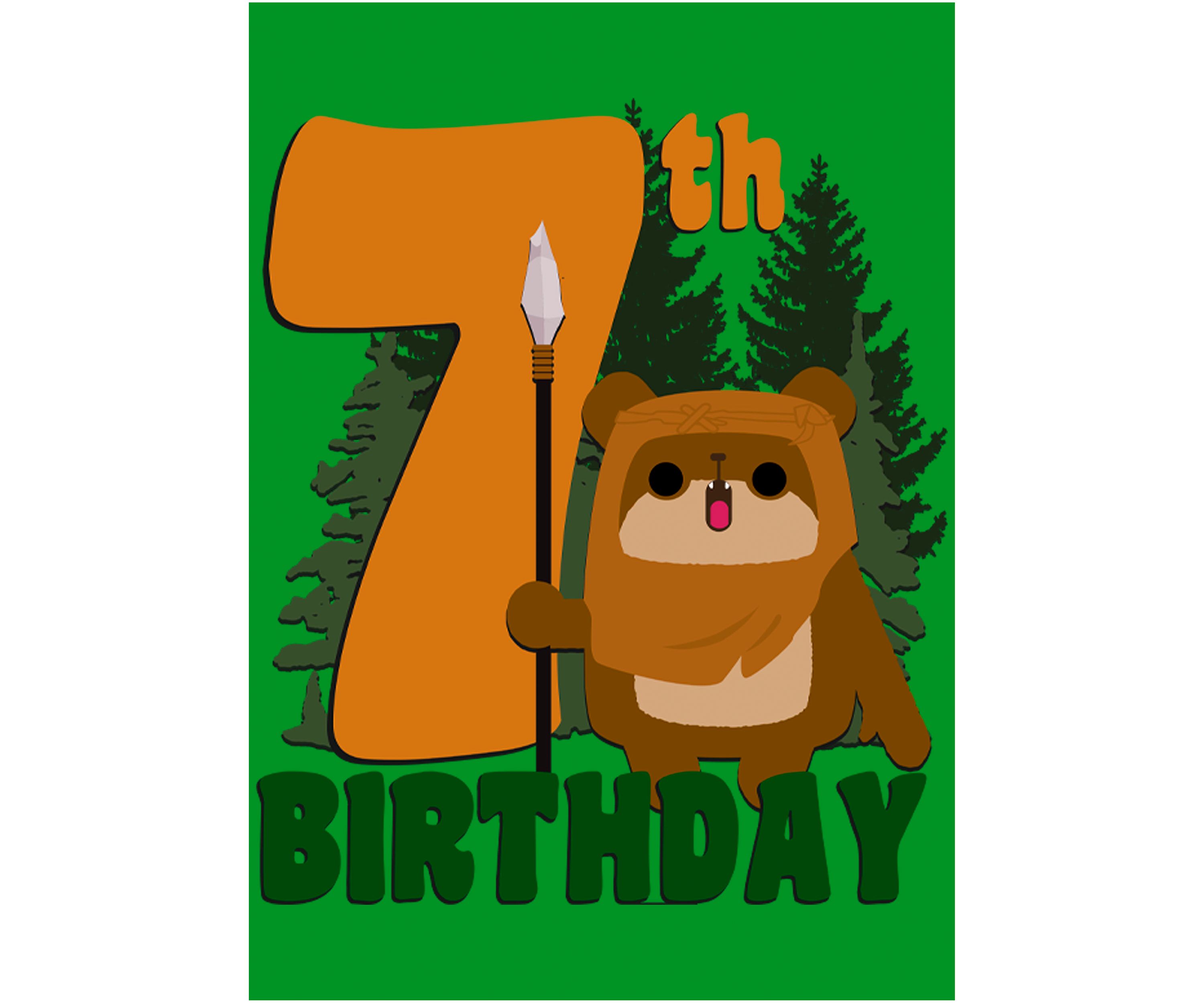 Boys 4-7  7th Ewok Birthday Graphic Top