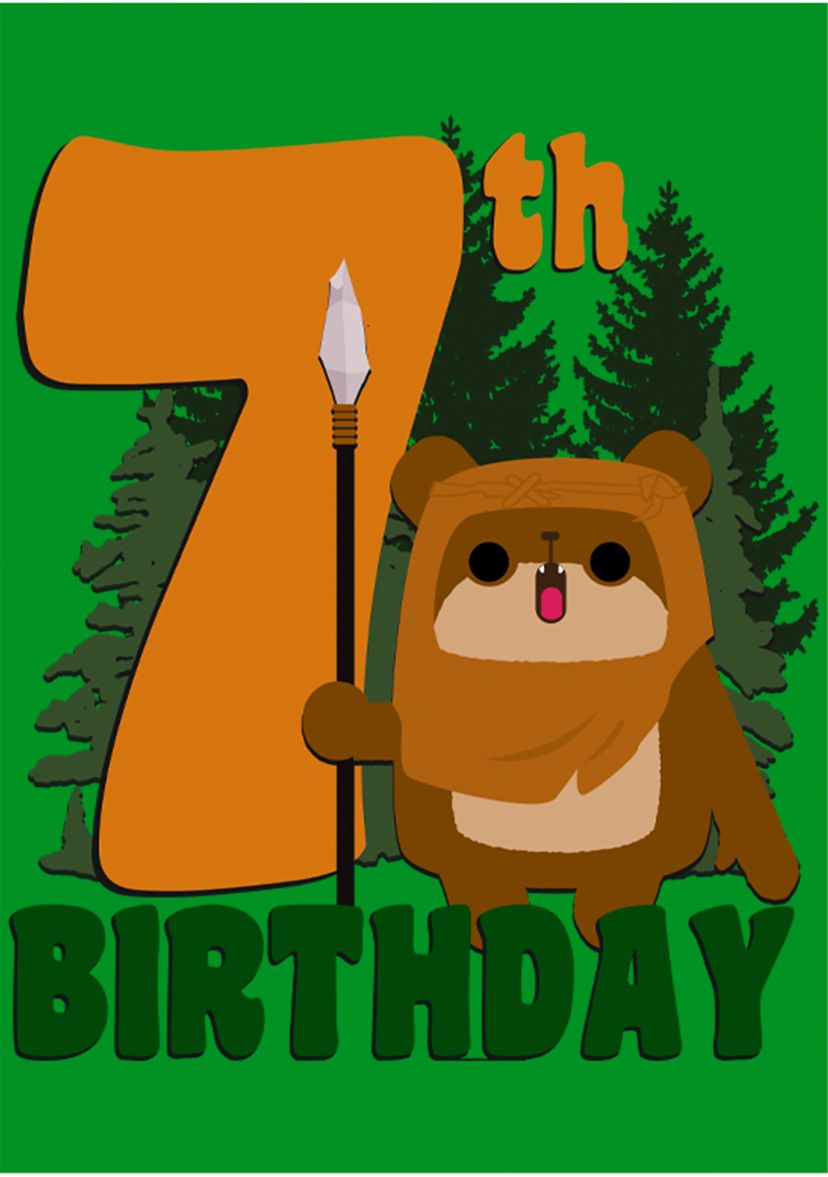 Boys 4-7  7th Ewok Birthday Graphic Top