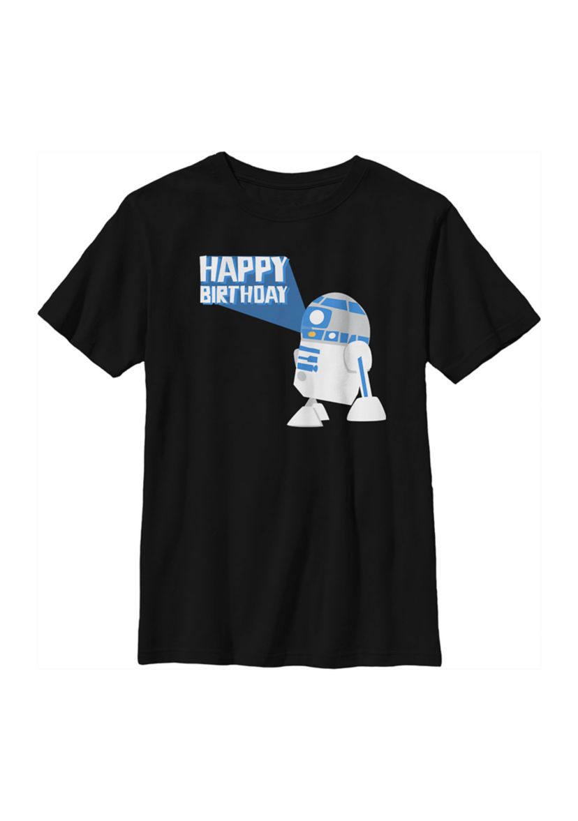 Boys 4-7  R2D2 Happy B Day Graphic Top