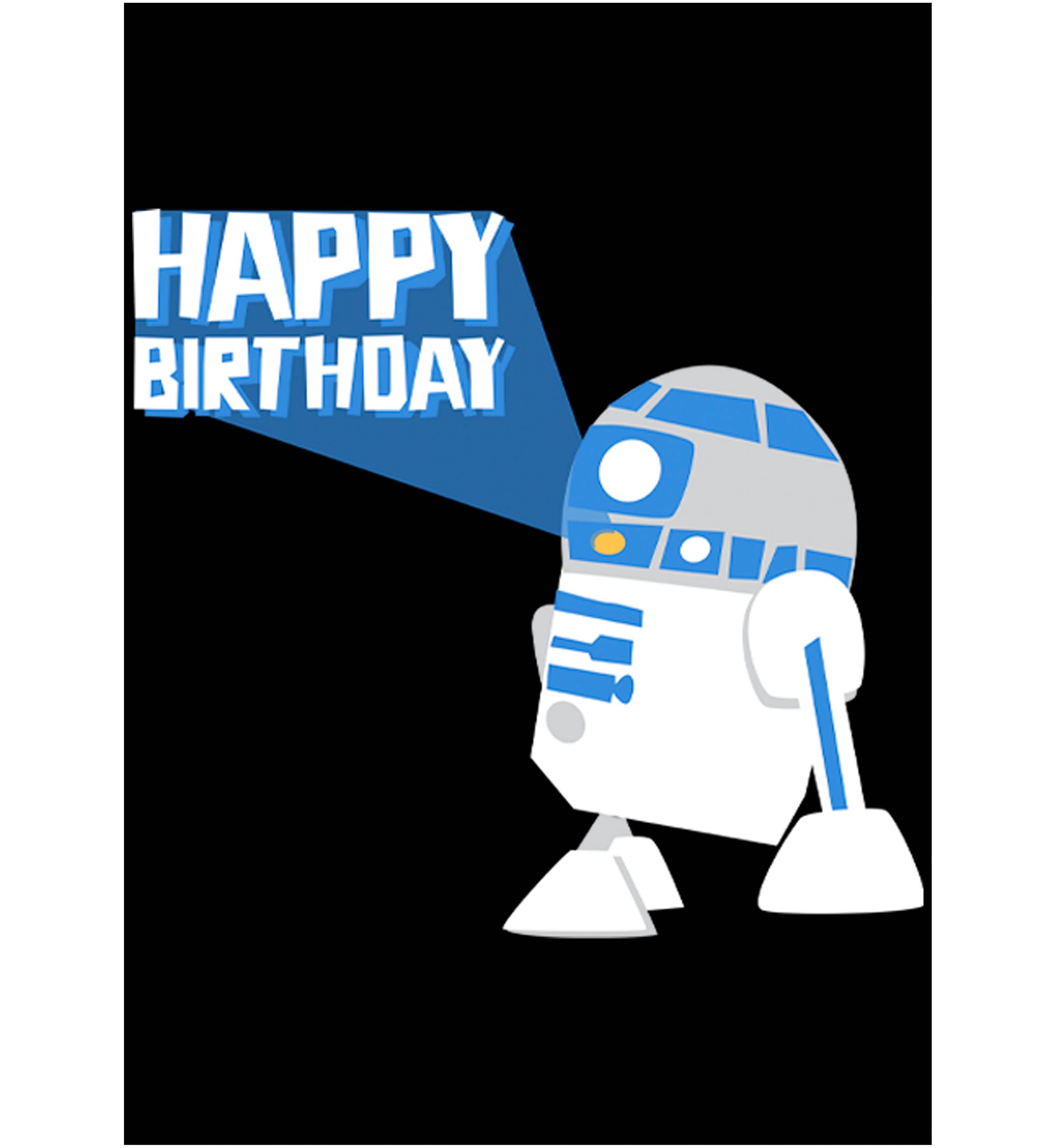 Boys 4-7  R2D2 Happy B Day Graphic Top
