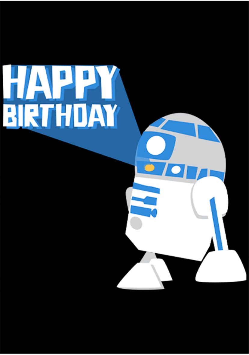 Boys 4-7  R2D2 Happy B Day Graphic Top