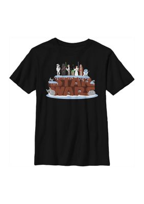 Star Wars Boys 4-7 Birthday Cake Graphic Top, Black, Small