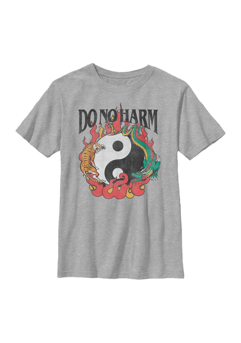 Yin Yang Flame Graphic Top