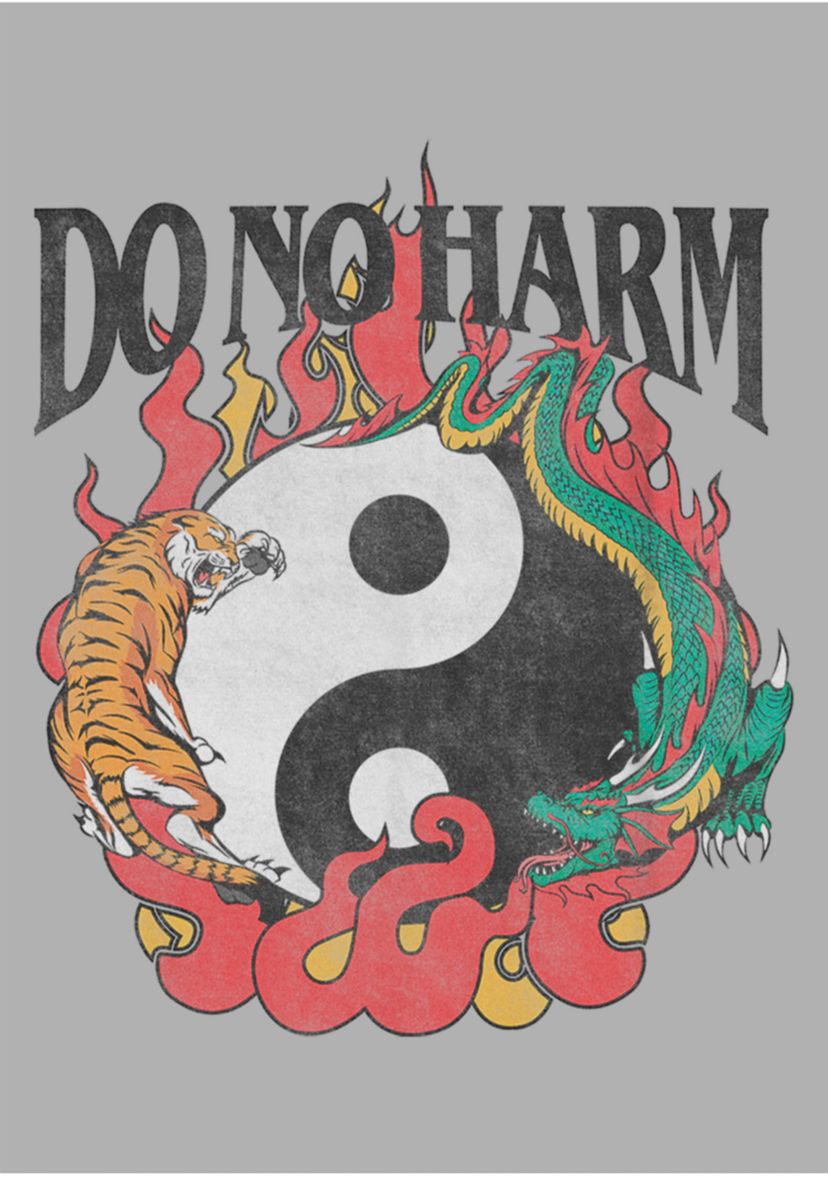 Yin Yang Flame Graphic Top