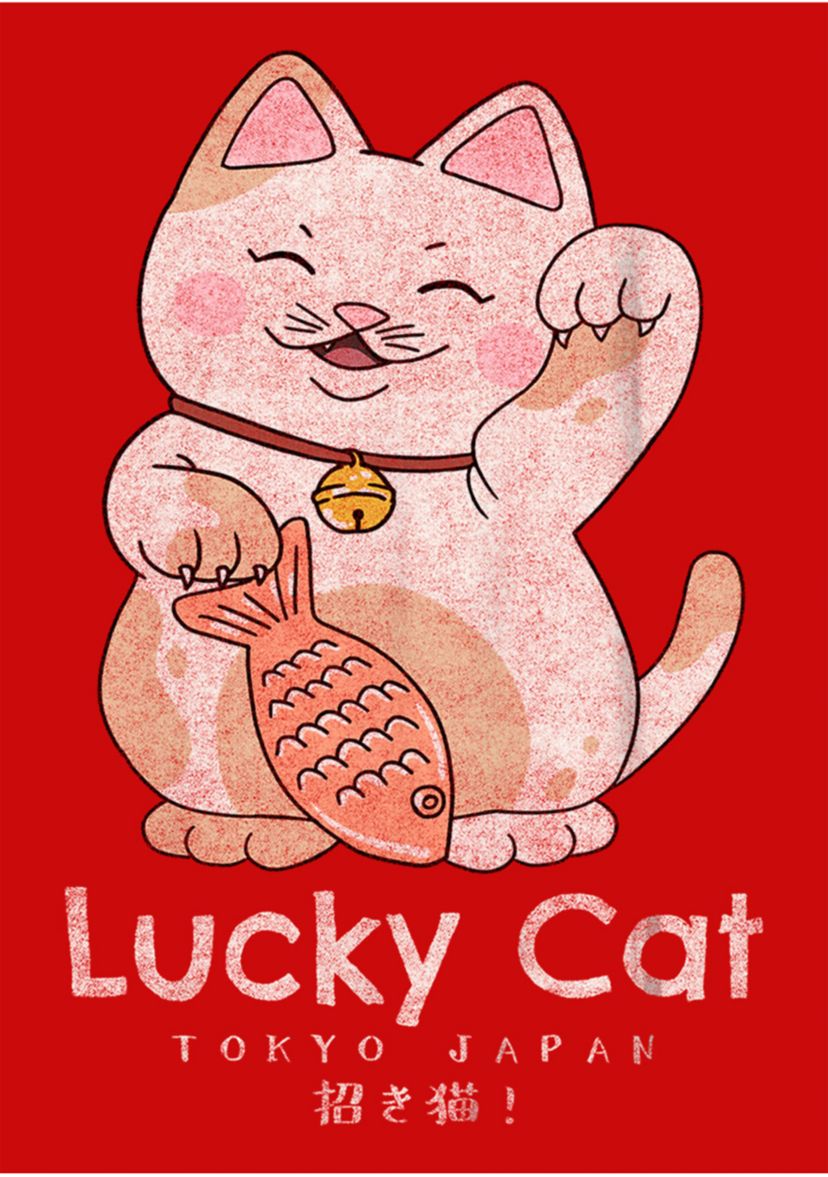 Lucky Cat Graphic Top