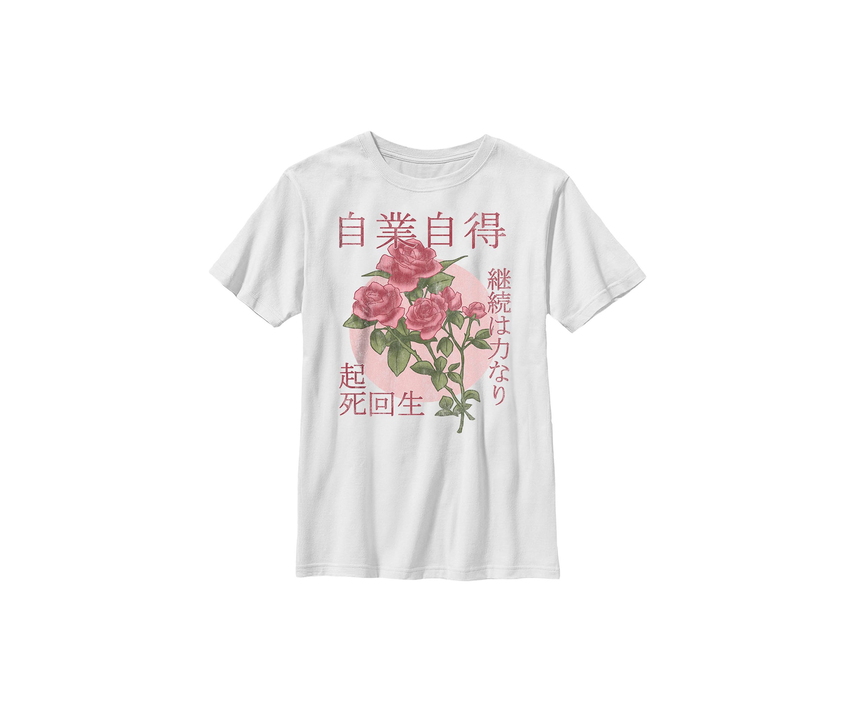 Kanji Flower Circle Graphic Top