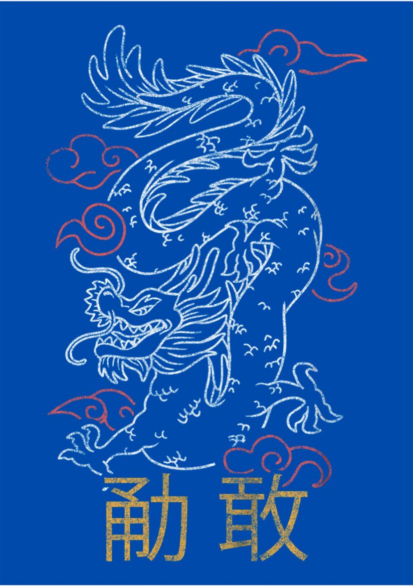 Stacked Dragon Graphic Top