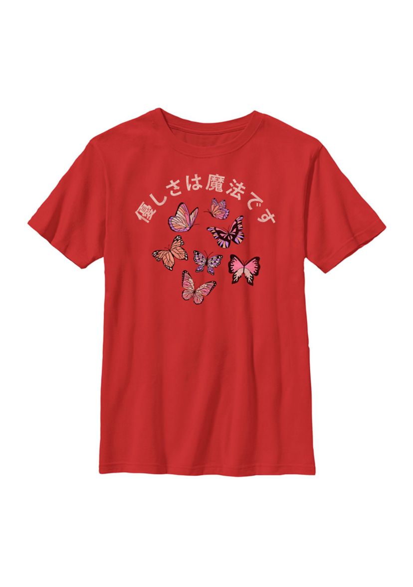 Kind Kanji Butterflies Graphic Top