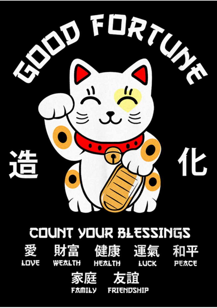Lucky Cat Fortunes Graphic Top