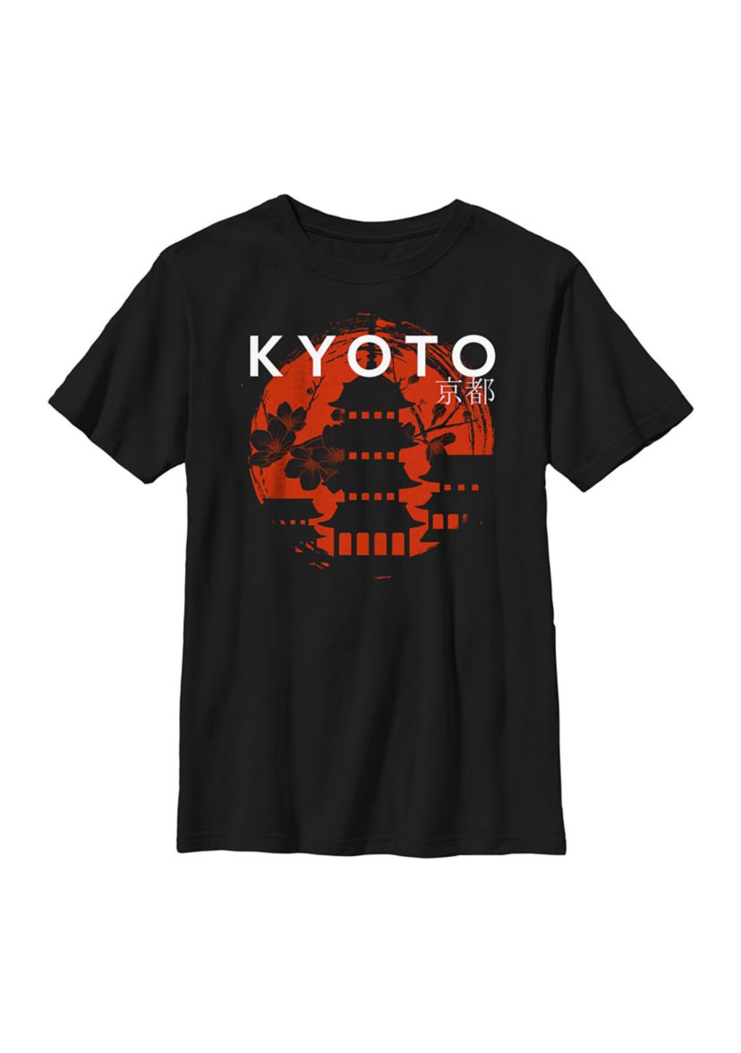 Kyoto Red Sun Brush Graphic Top