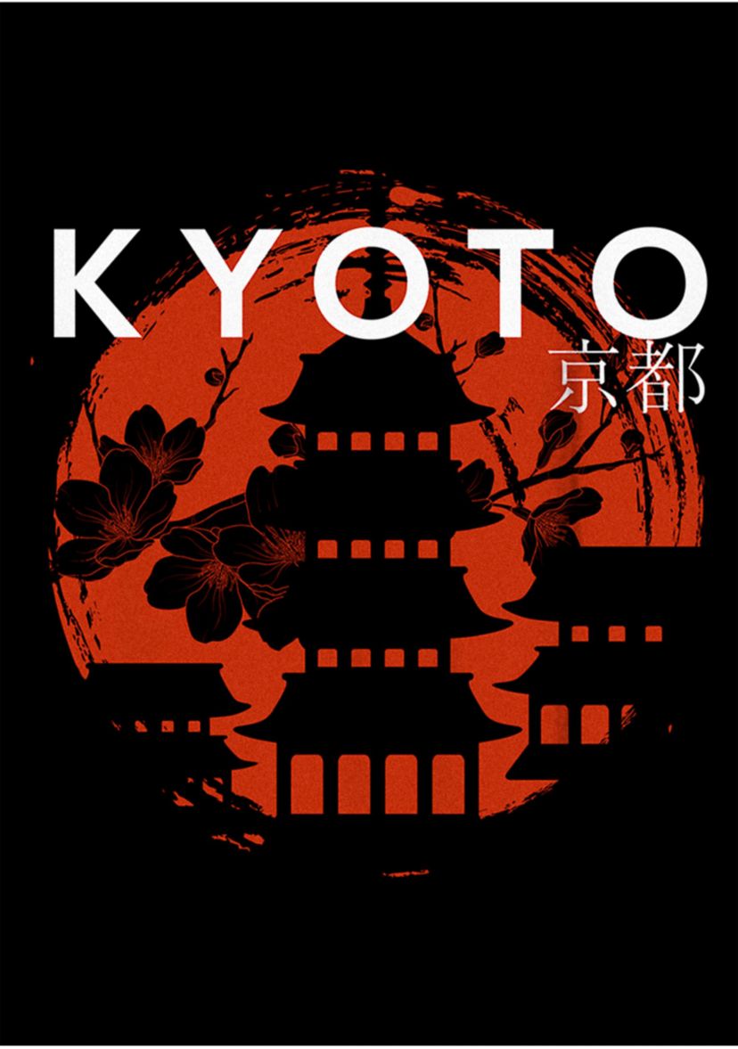 Kyoto Red Sun Brush Graphic Top