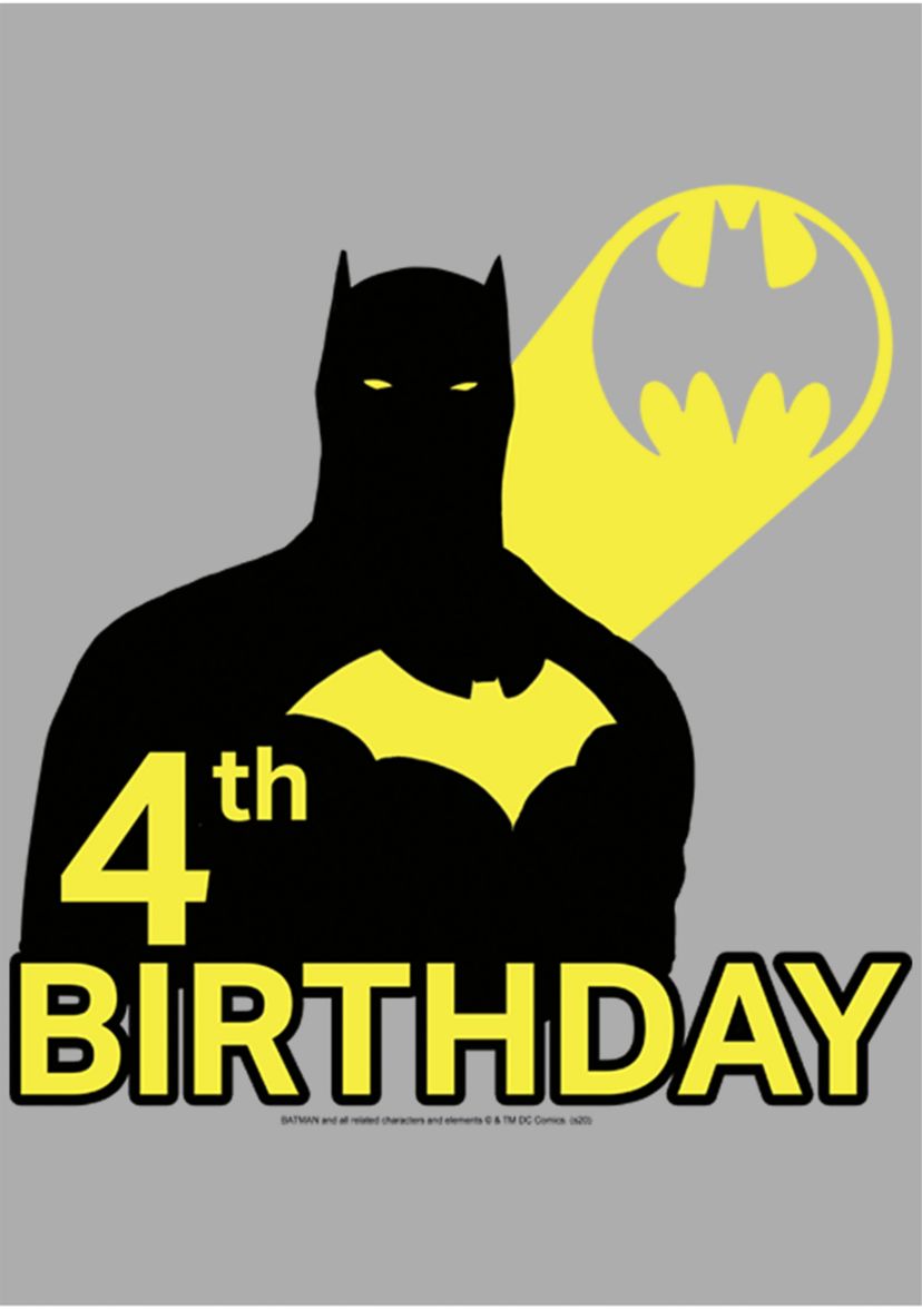 Boys 4-7  4th Bat Birthday Graphic T-Shirt