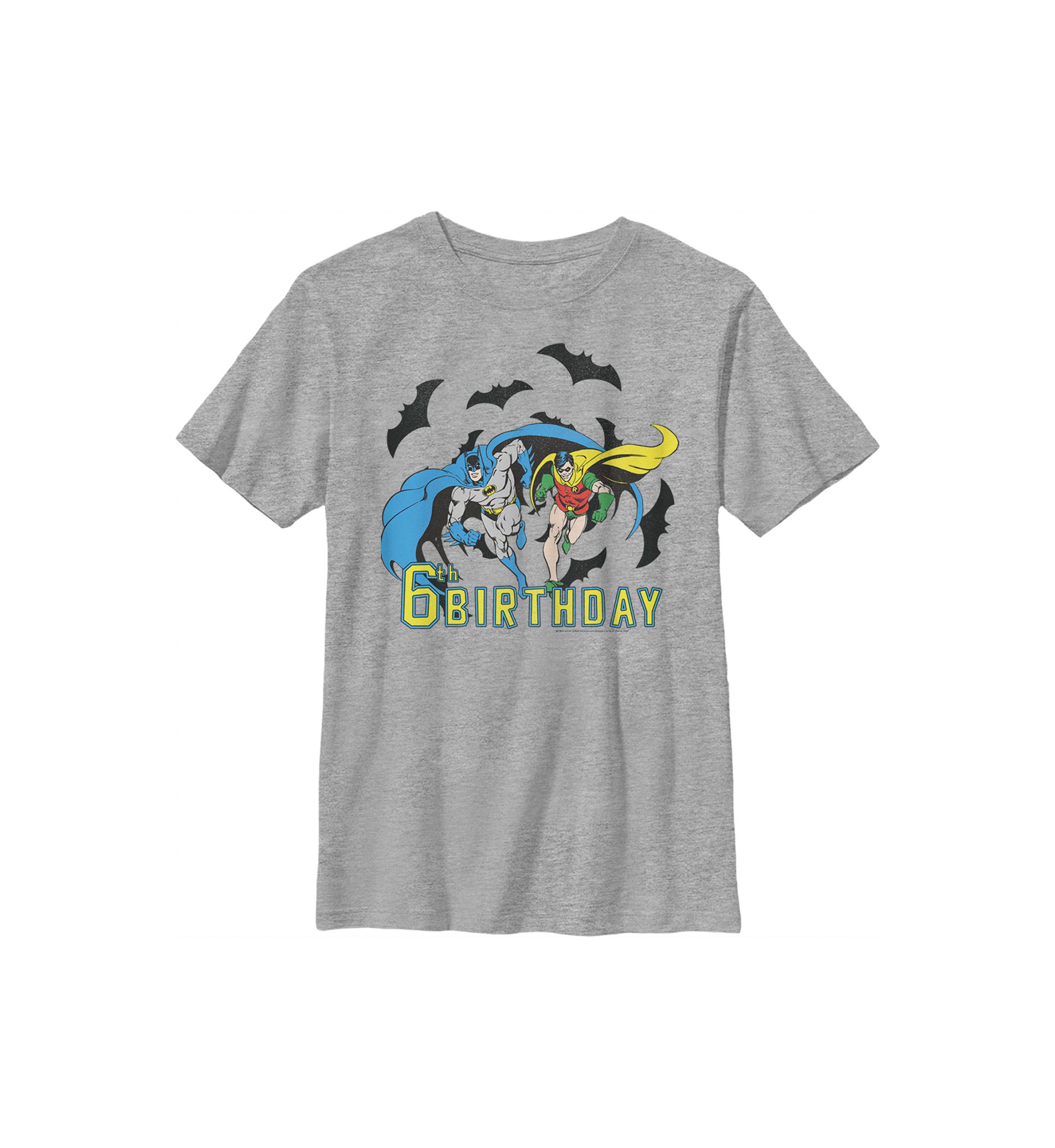 Boys 4-7 Bats 6th Birthday Graphic T-Shirt