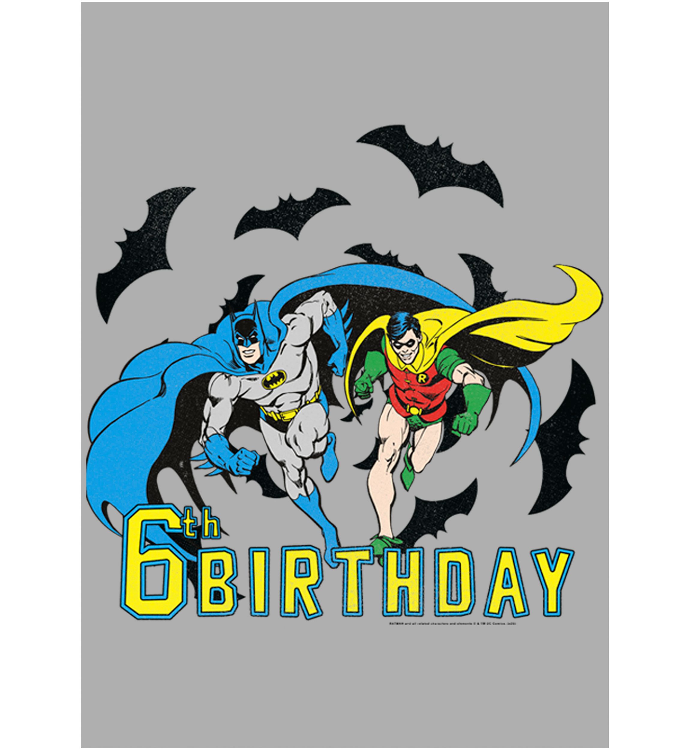 Boys 4-7 Bats 6th Birthday Graphic T-Shirt