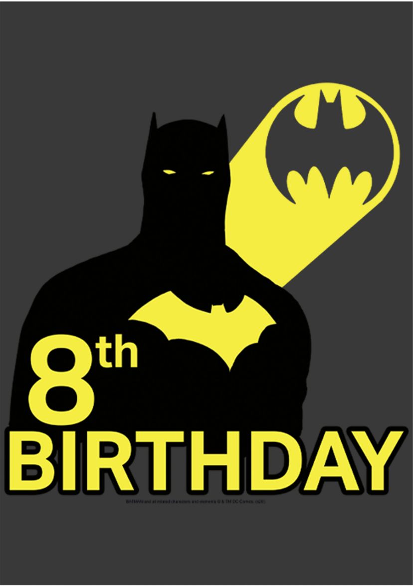 Boys 4-7  8th Bat Birthday Graphic T-Shirt