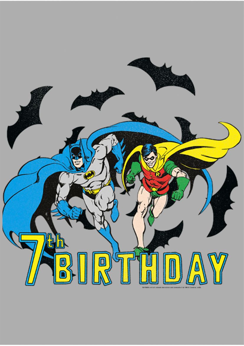 Boys 4-7 Bats 7th Birthday Graphic T-Shirt