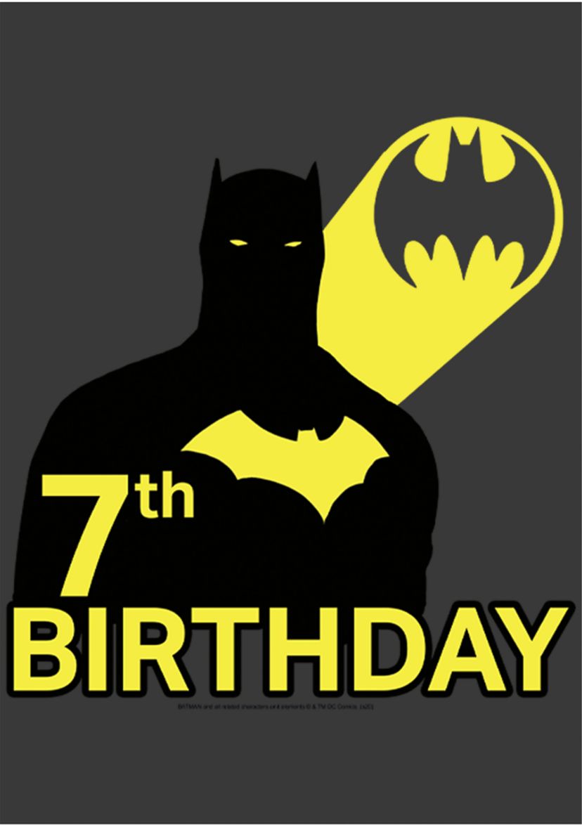 Boys 4-7  7th Bat Birthday Graphic T-Shirt
