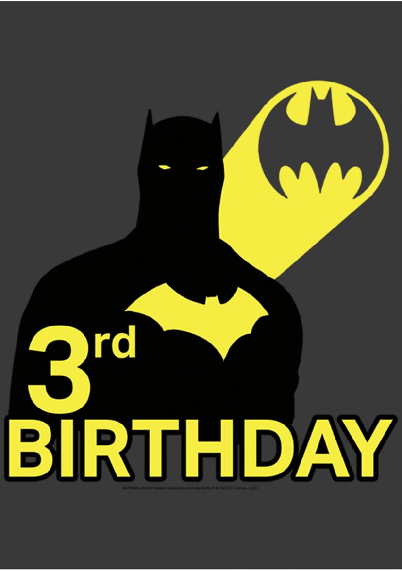 Boys 4-7  3rd Bat Birthday Graphic T-Shirt