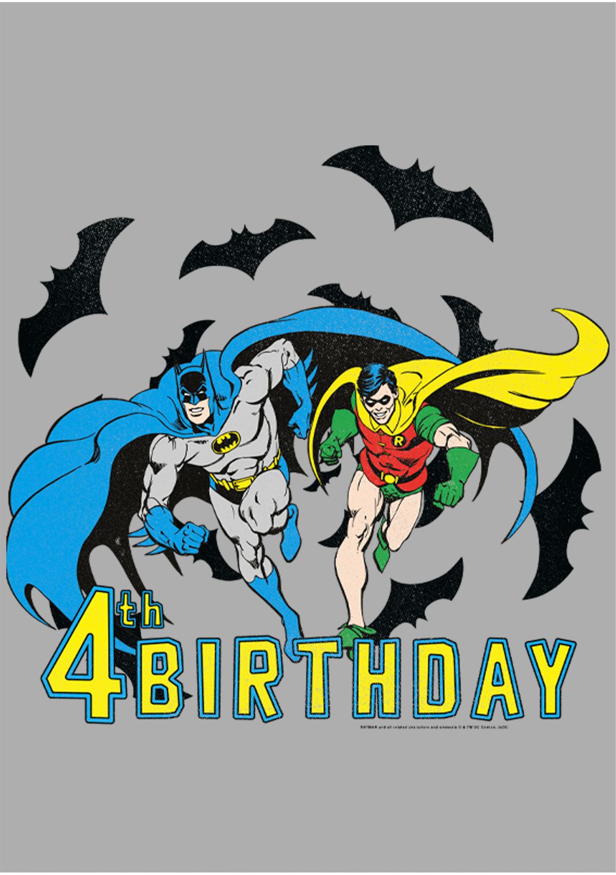 Boys 4-7 Bats 4th Birthday Graphic T-Shirt