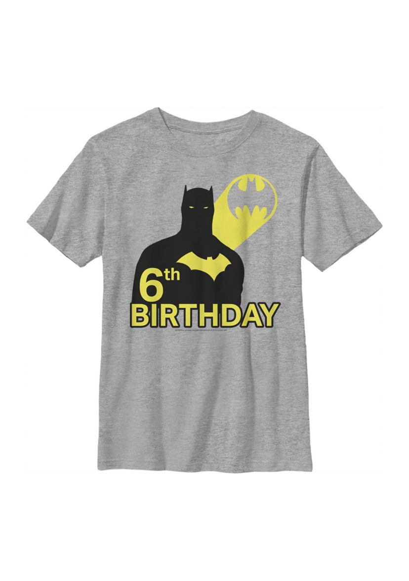 Boys 4-7  6th Bat Birthday Graphic T-Shirt