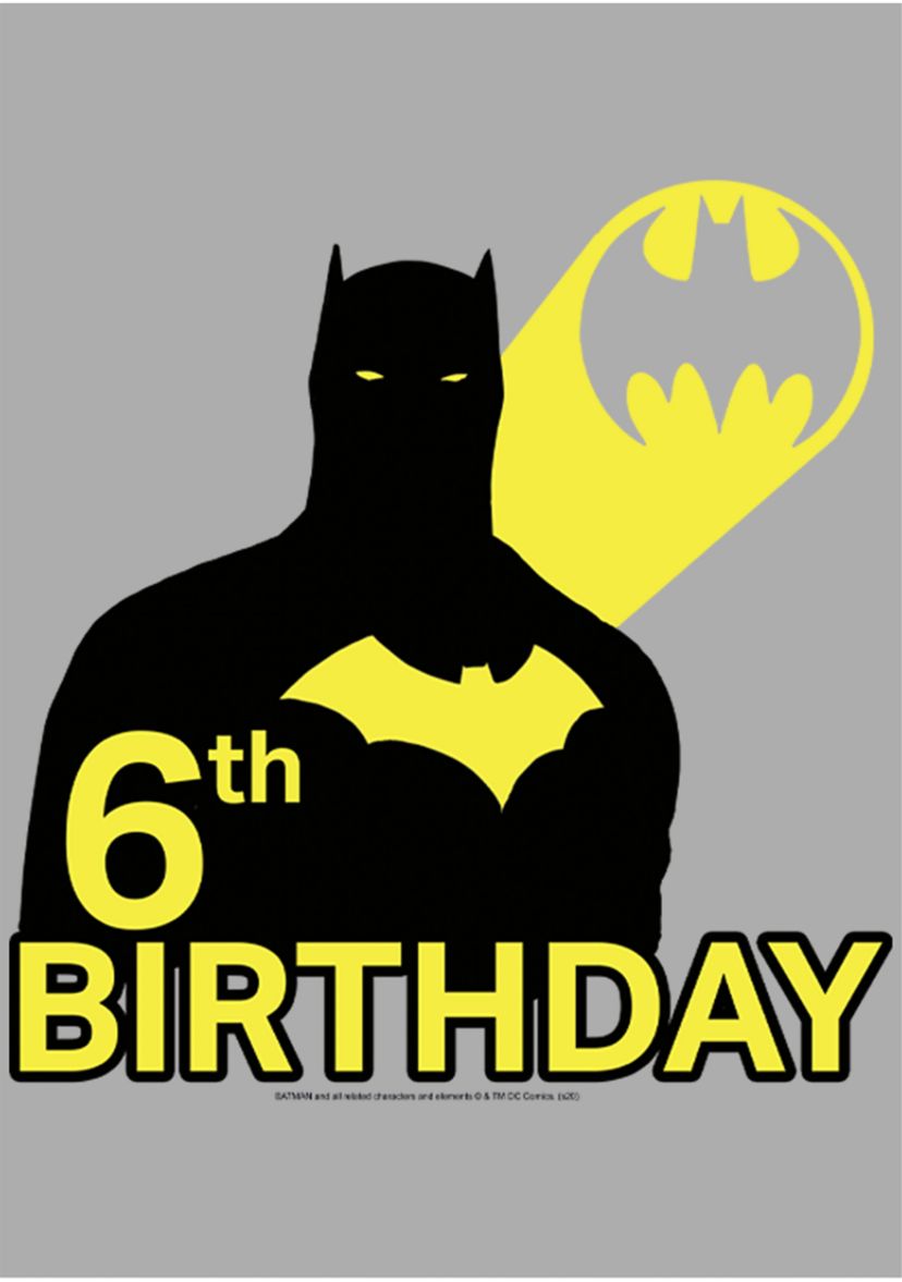 Boys 4-7  6th Bat Birthday Graphic T-Shirt