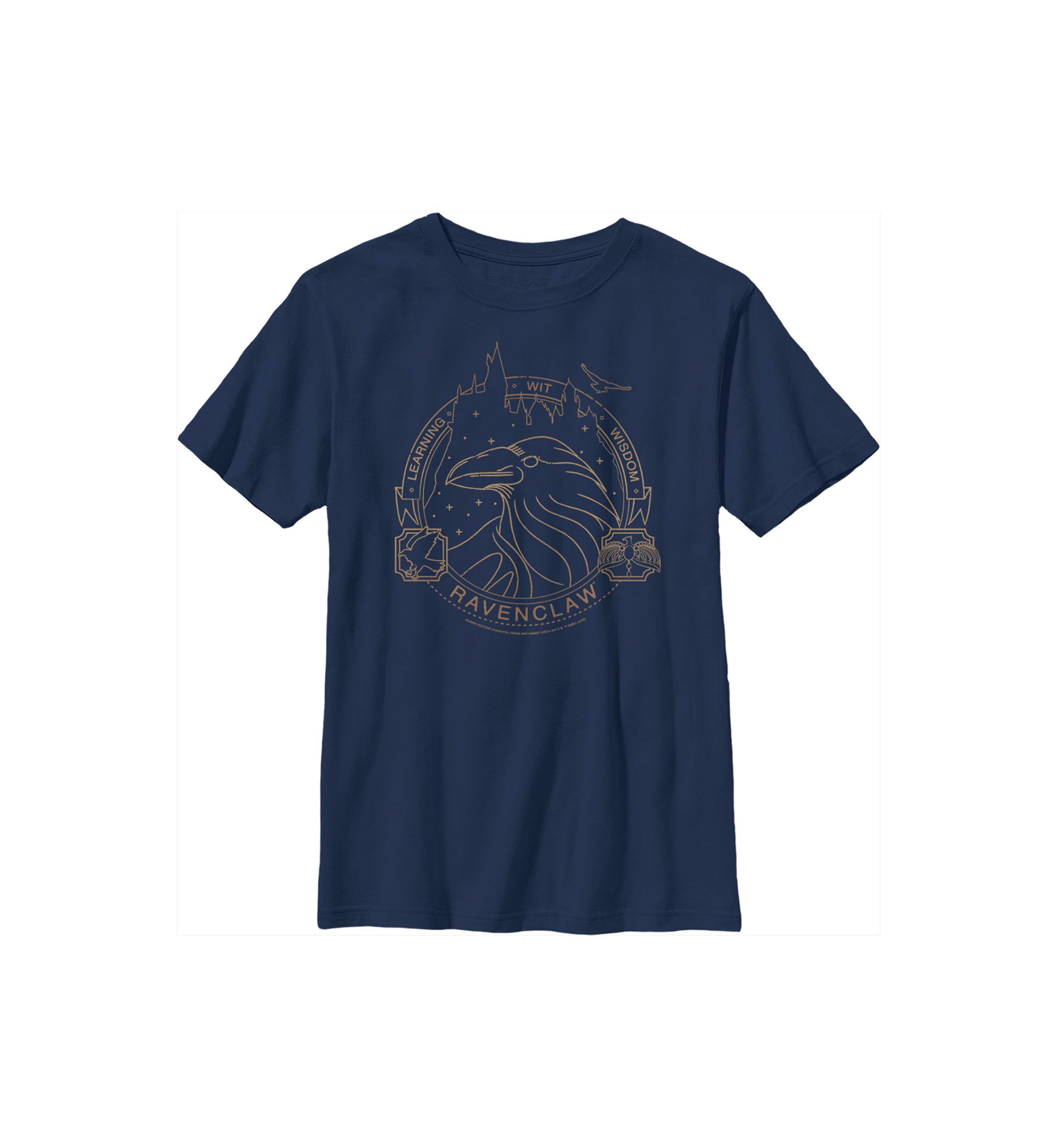 Boys 4-7  Ravenclaw Line Art Symbol Graphic T-Shirt