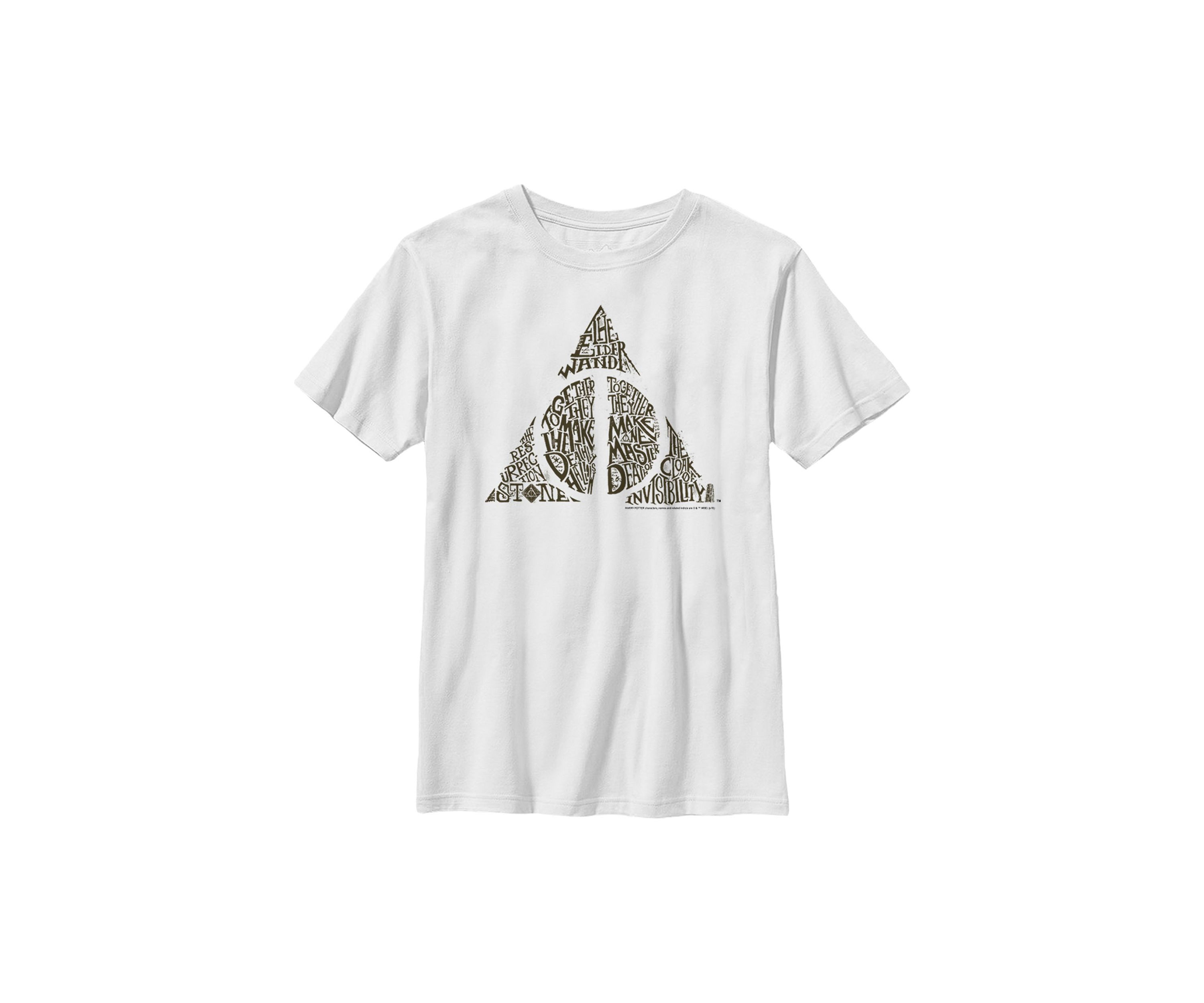 Boys 4-7  Deathly Hallows Text Symbol Graphic T-Shirt
