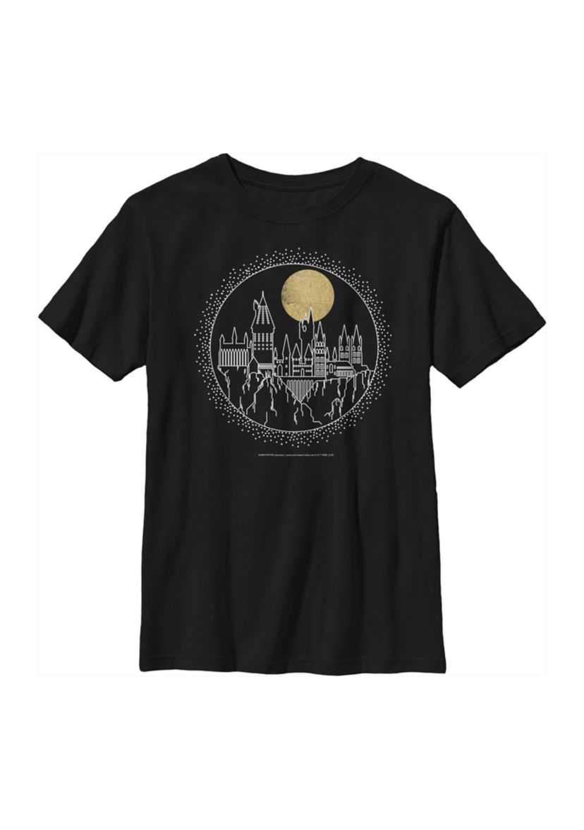 Boys 4-7  Hogwarts Line Art Graphic T-Shirt